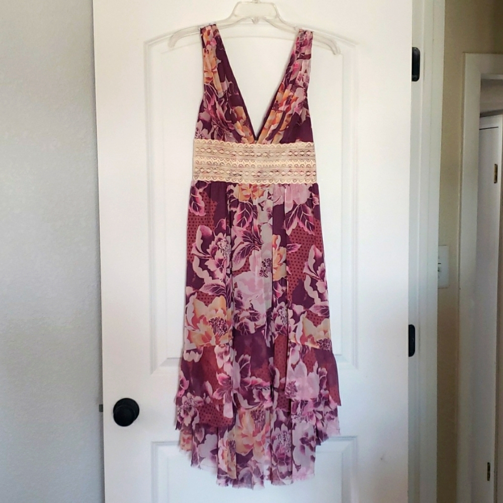 Free People purple floral sleeveless dress size 4